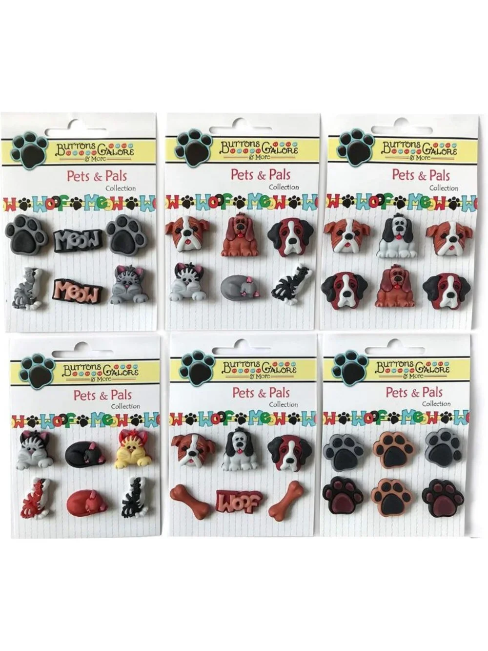 Cute 3D Pet Buttons Set – 36-Piece for Sewing, Scrapbooking & DIY Crafts - Dogs